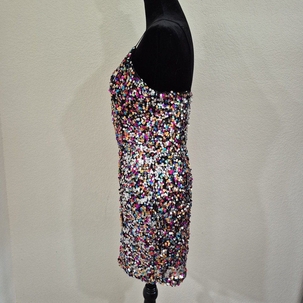 Maniju Size M Vibrant Sequin Mini Dress - Picture 5 of 14